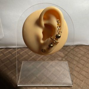 Handmade ear cuff with glass beads and copper wire